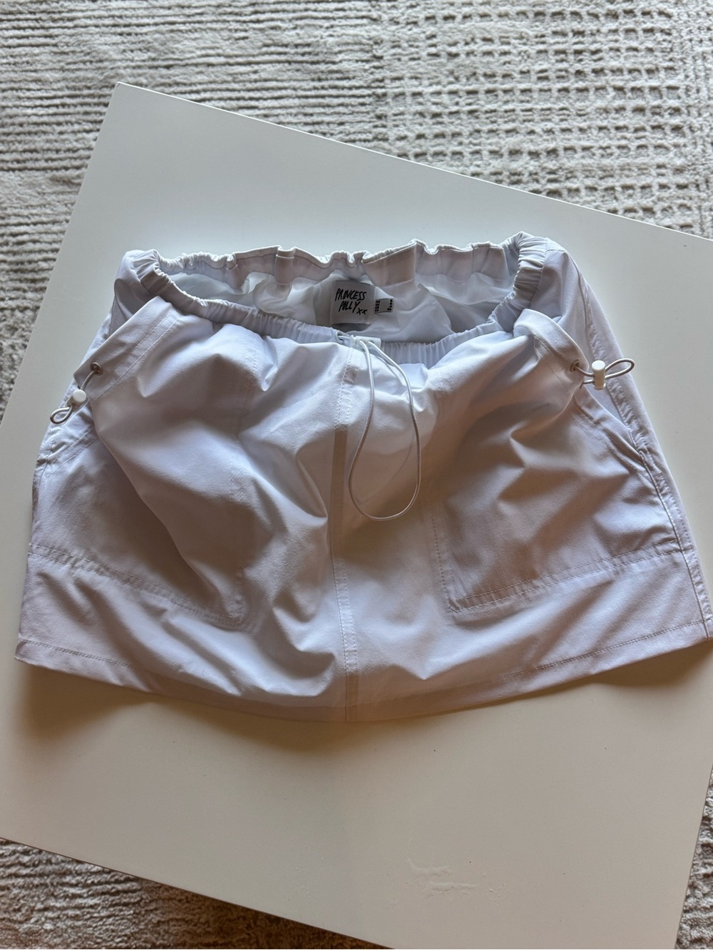 Princess Polly White Drawstring Pocket Skirt